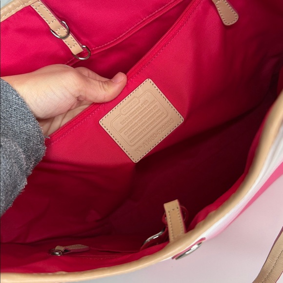 Coach Peyton Ombre tote bag hot pink cream tan purse shoulder ba F29283 - Picture 12 of 12